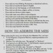 Example of Mess Night Rules